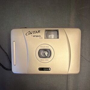 Argus Cintar 520 Silver 35mm Film Point & Shoot Camera Focus-Free 28mm Lens